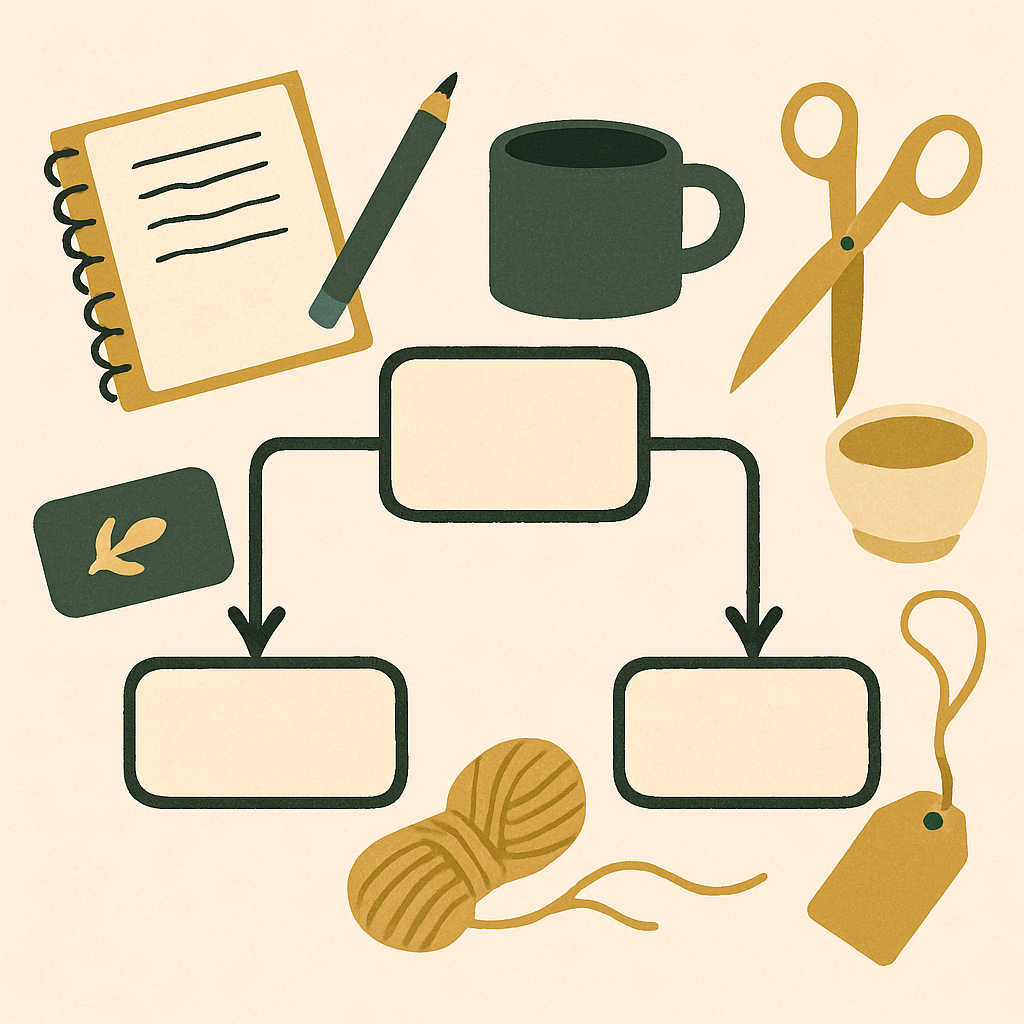 Decision flowchart comparing LLC vs. sole proprietorship paths for a handmade Etsy seller